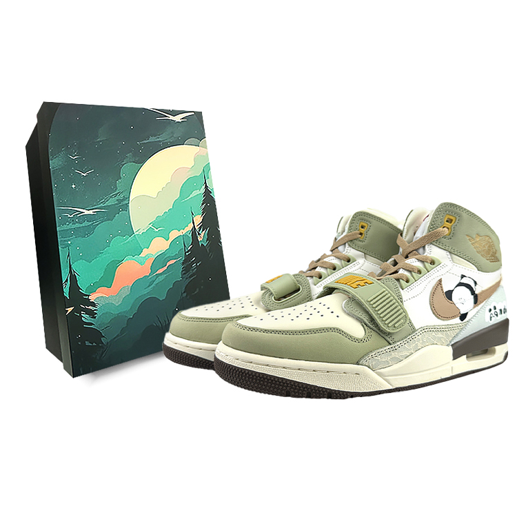 JORDAN Legacy 312 Vintage Basketball Shoes Women's Mid-Top Black/Brown