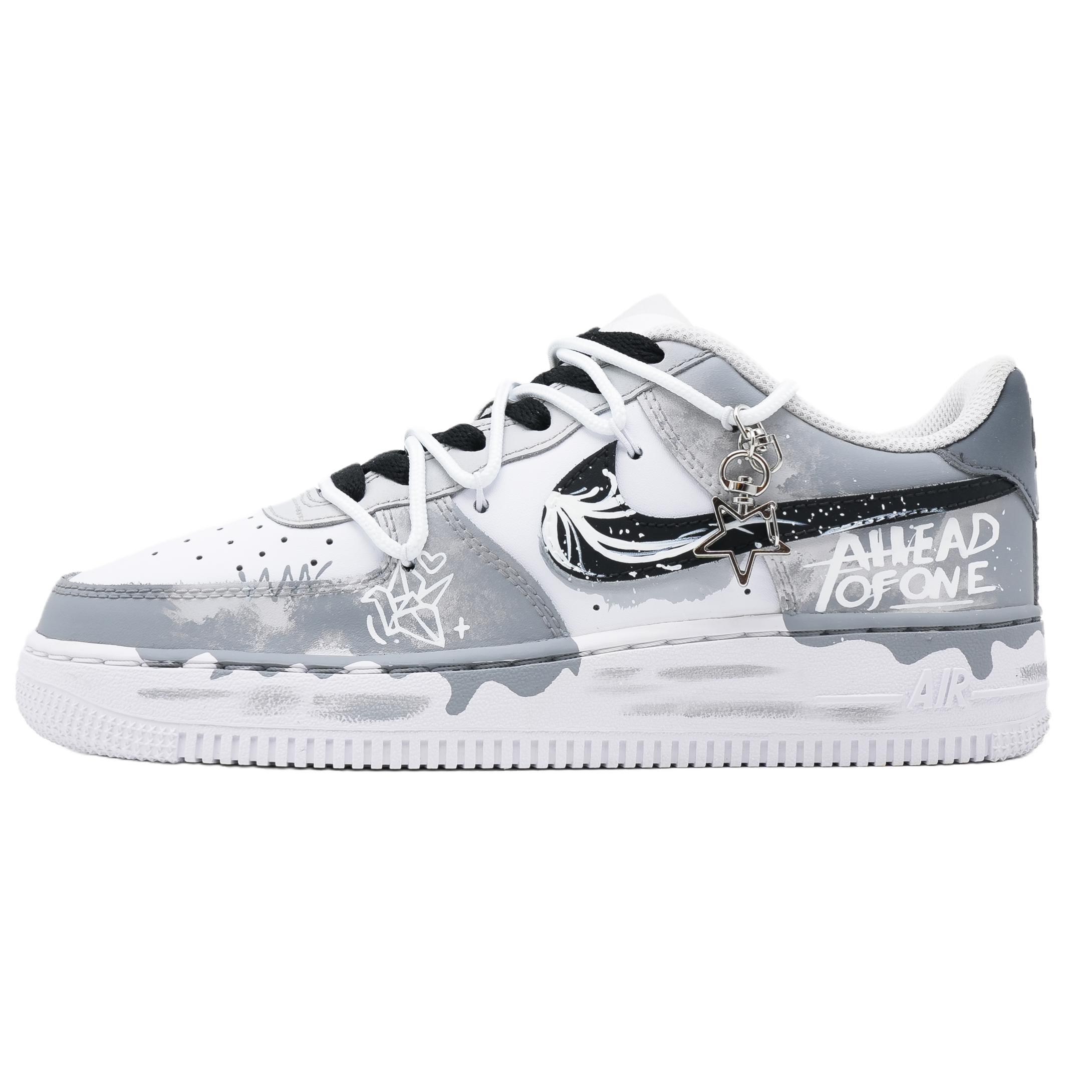 Nike Air Force 1 Secret Dream Abrasion Resistant Low top Skateboard Shoes Unisex Black White