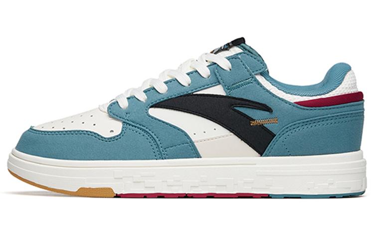 Anta Street Naughty Turquoise Slip-Resistant Cushioning Wear-Resistant Low-Top Skateboard Shoes Black White Blue