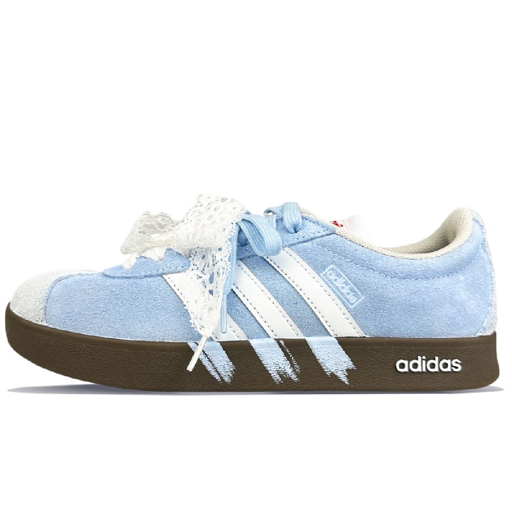 Adidas VL COURT 2.0 Cushioning, Wear Resistant Low Top Skateboard Shoes Unisex White Blue