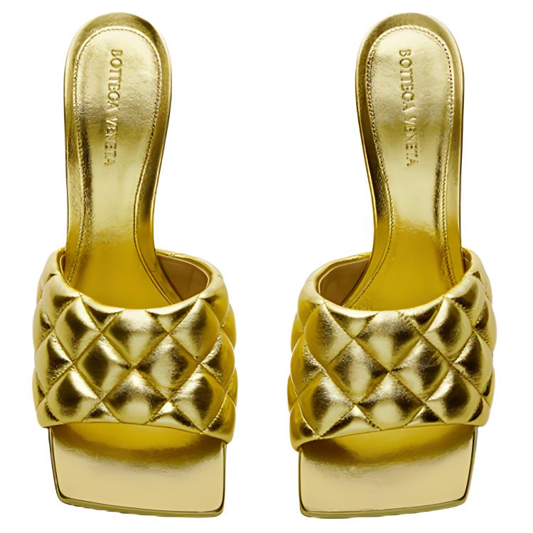 Bottega Veneta Padded Stylish Sandal 9cm Women's Gold купить в интернет-магазине Yoocart с быстрой доставкой по России.