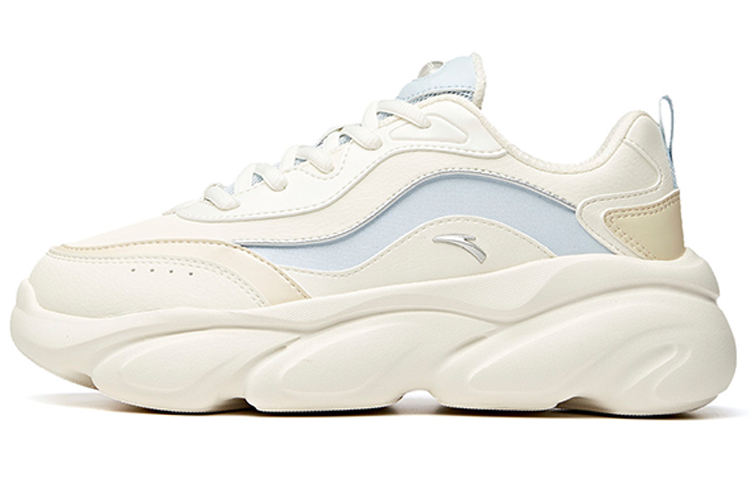 Anta Cat Paw Shock Absorbers With Slip Resistant Features Low Top Chunky Sneakers Women's White Blue