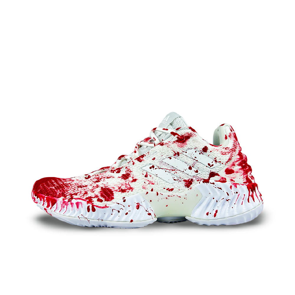 Adidas Pro Bounce 2018 Red Gothic Shock Absorbers Low Top Basketball Shoes Men's Red White