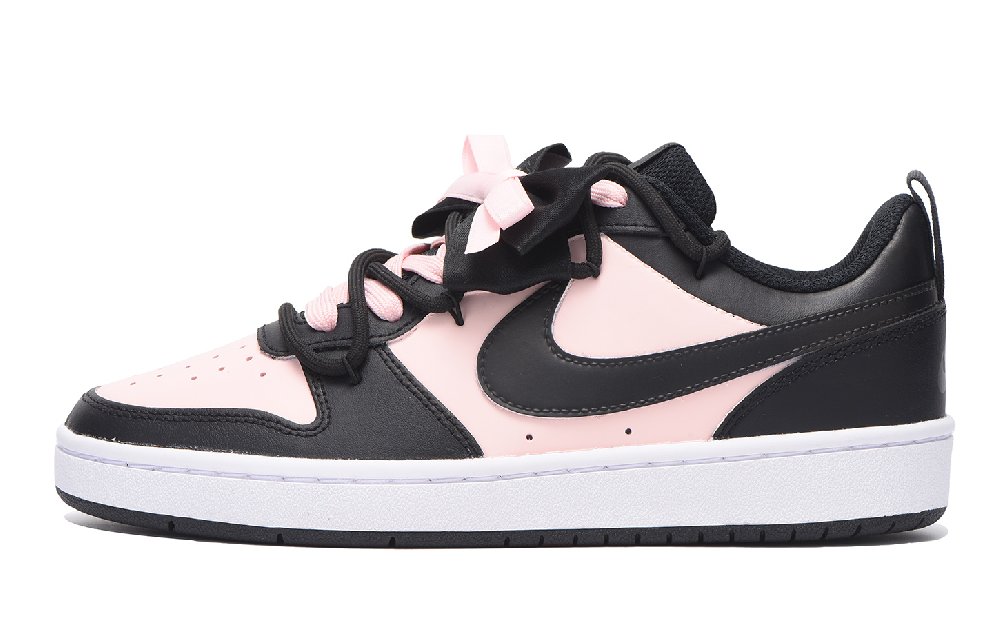 Nike Court Borough Low Chestnut Slip-Resistant Coverage Low-Top Skateboard Shoes GS Black Pink