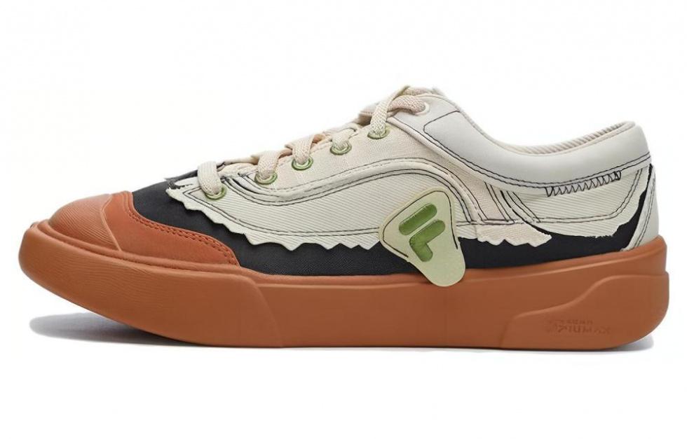 FILA FUSION CURVE Low Top Canvas Shoes Women's White Umber Green