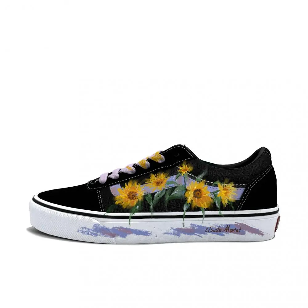 Vans Ward Abrasion Resistant Low Top Skateboard Shoes Men's Yellow Purple