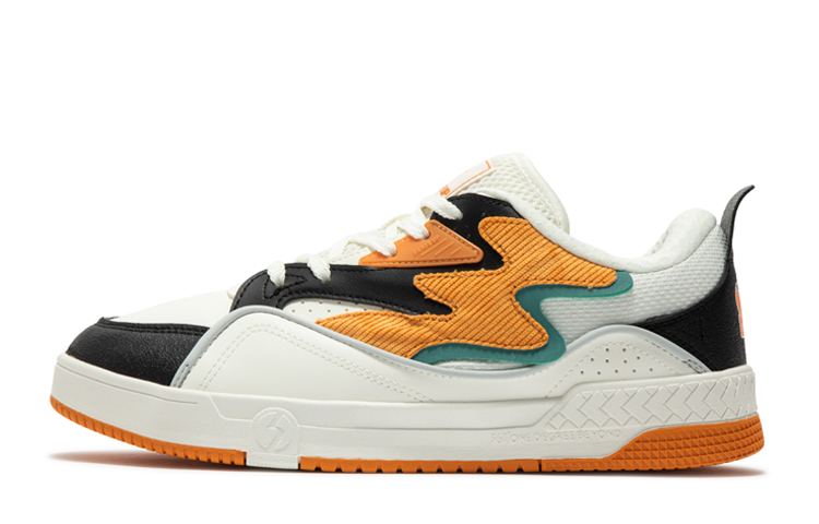361° Abrasion Resistant Slip Resistant Low Top Skateboard Shoes Men's White Orange