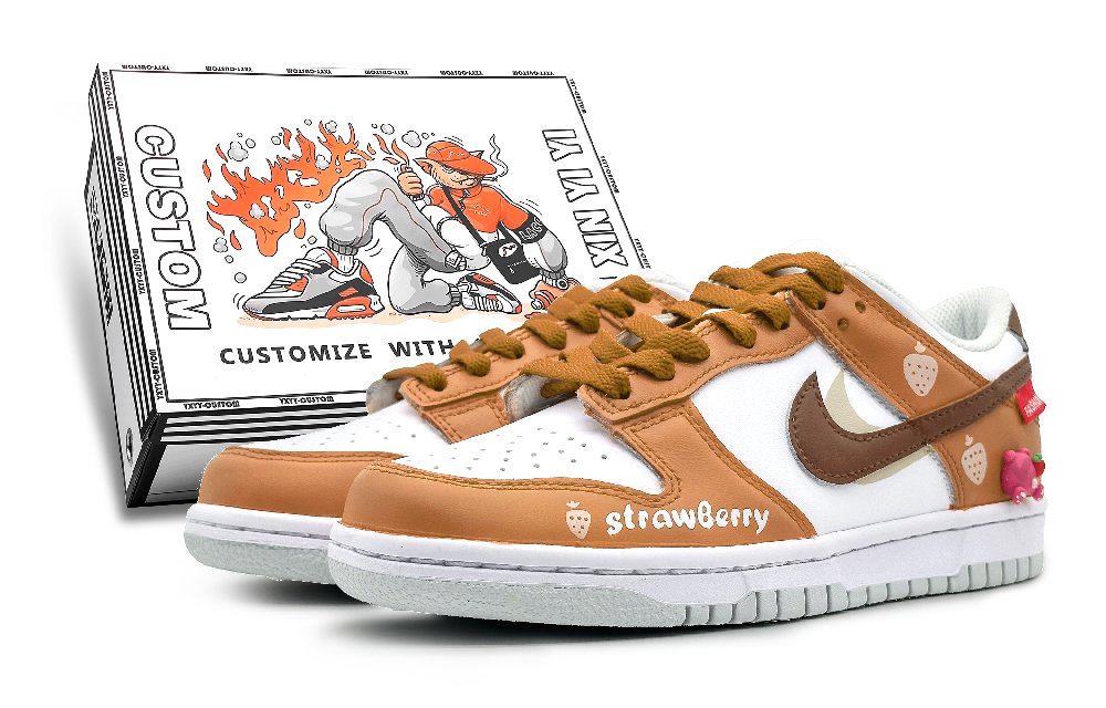 Nike Dunk Low-Top Skateboard Shoes GS Caramel