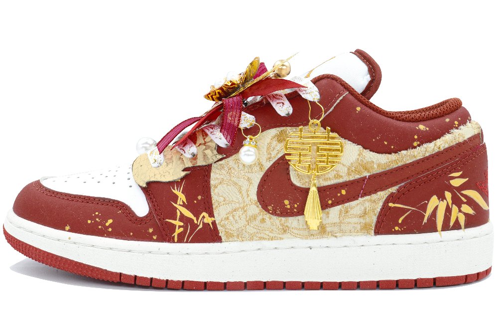 Jordan Air Jordan 1 Low Slip-Resistant Low-Top Vintage Basketball Shoes Men's China Red