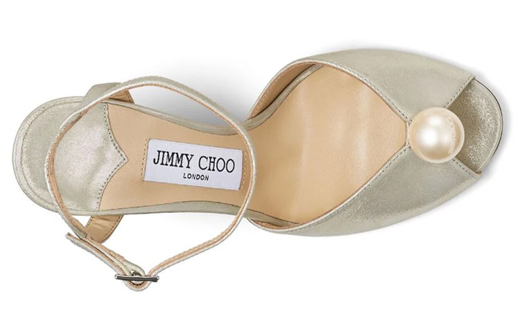 Jimmy Choo Sacora Slim Heel One Strap Sandals Women's Champagne