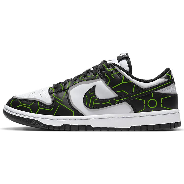 Nike Dunk Irregular Shape Anti-Slip And Wear-Resistant Breathable Low-Top Skateboard Shoes GS Black White