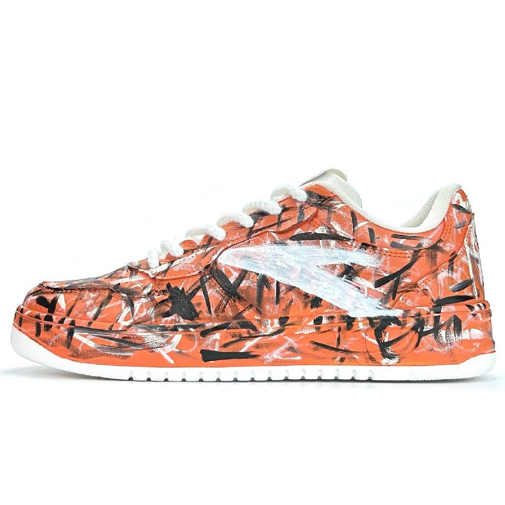 Anta Relaxed Cushioning, Breathable, Height Increasing Low Top Skateboard Shoes Unisex Orange Red