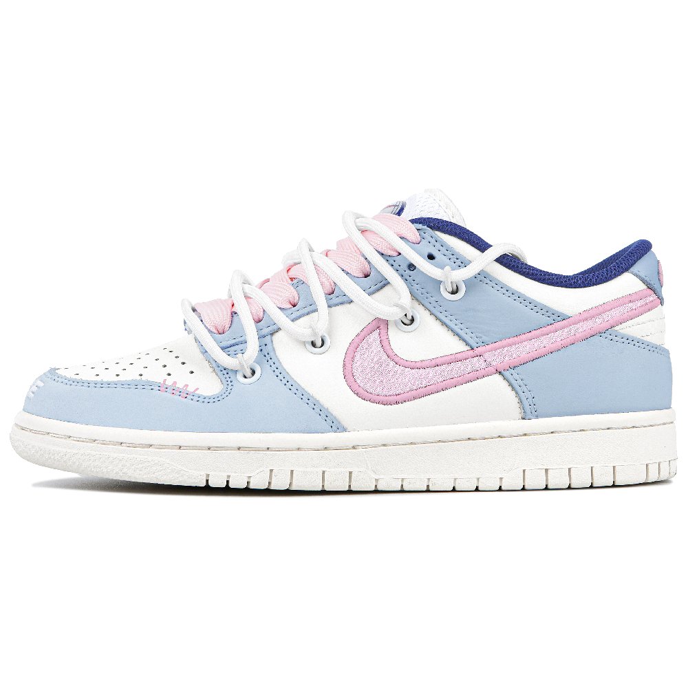 Nike Dunk Blueberry Pink Chiffon Durable Breathable Low-Top Skateboard Shoes Women's Pink Blue