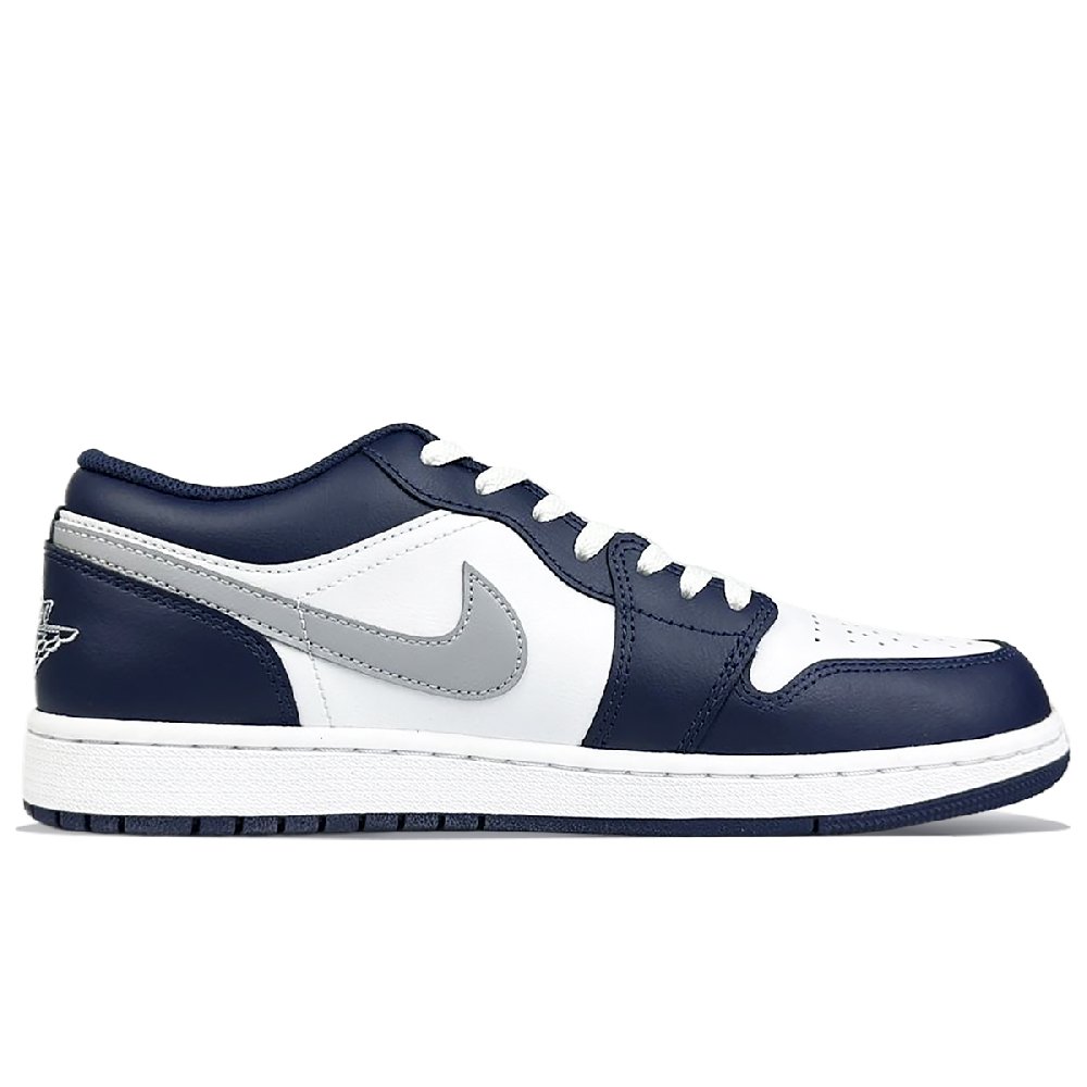 Jordan Air Jordan 1 Anti-Slip Wear-Resistant Low-Top Vintage Basketball Shoes Men's White Blue