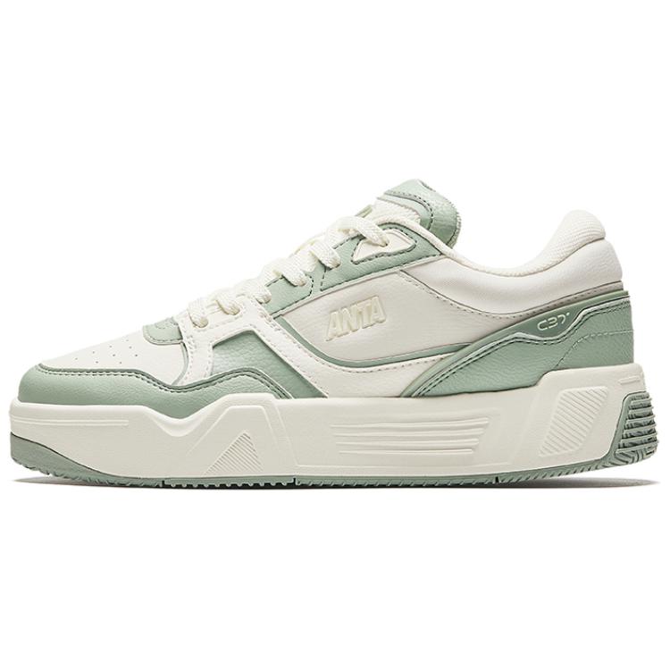Anta C37 Series Durable Breathable Low-Top Skateboard Shoes Women's White Green