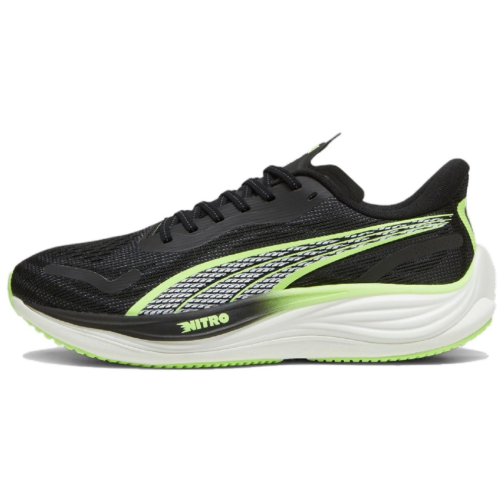 PUMA Velocity Nitro 3 Anti Slip Wear Resistant Low Top Casual Running Shoes Men's Black Green