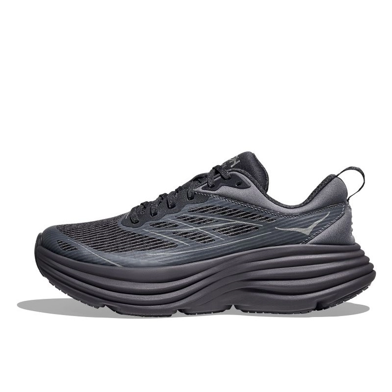 HOKA ONE ONE Bondi 8 Abrasion Resistant Low Top Trail Running Shoes Unisex Charcoal Gray