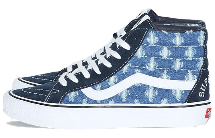 Vans Supreme X Sk8 Hi 'Blue Hole Punch Denim' купить в интернет-магазине Yoocart с быстрой доставкой по России.