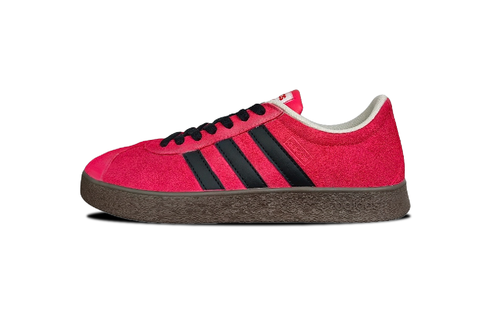 Adidas VL COURT 2.0 Cool Dragon Fruit Slip Resistant And Breathable Low Top Skateboard Shoes Unisex Pink