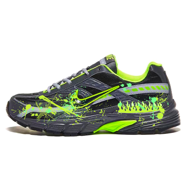 Nike Initiator Anti-Slip And Wear-Resistant Breathable Low-Top Running Shoes Men's Black Gray Green