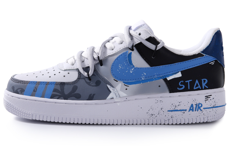 Nike Air Force 1 '07 Anti-Slip Wear-Resistant Low-Top Skateboard Shoes Men's White Blue