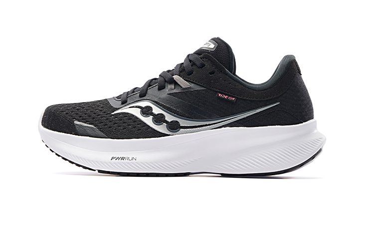 Saucony Ride 16 Cushioning, Slip Resistant, And Abrasion Resistant Low Top Sprint Running Shoes Women's Black White