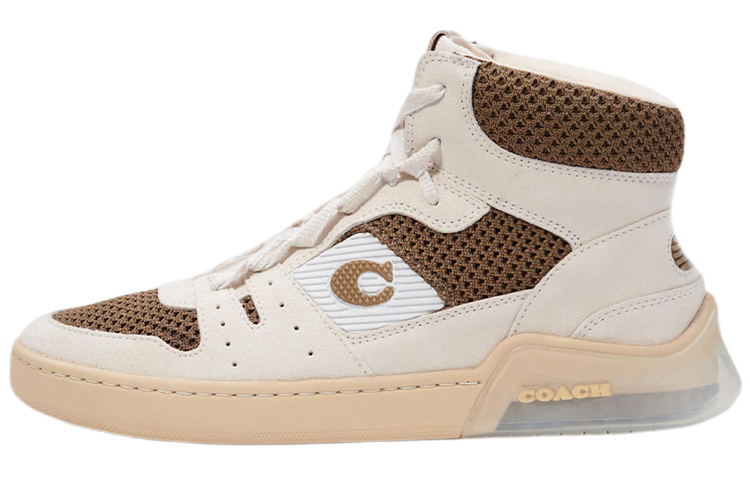 COACH High Top Stylish Skateboarding Shoes Men's Beige