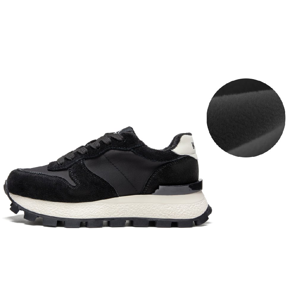 Kappa Wear-Resistant Slip-Resistant Low-Top Chunky Sneakers Women's Black