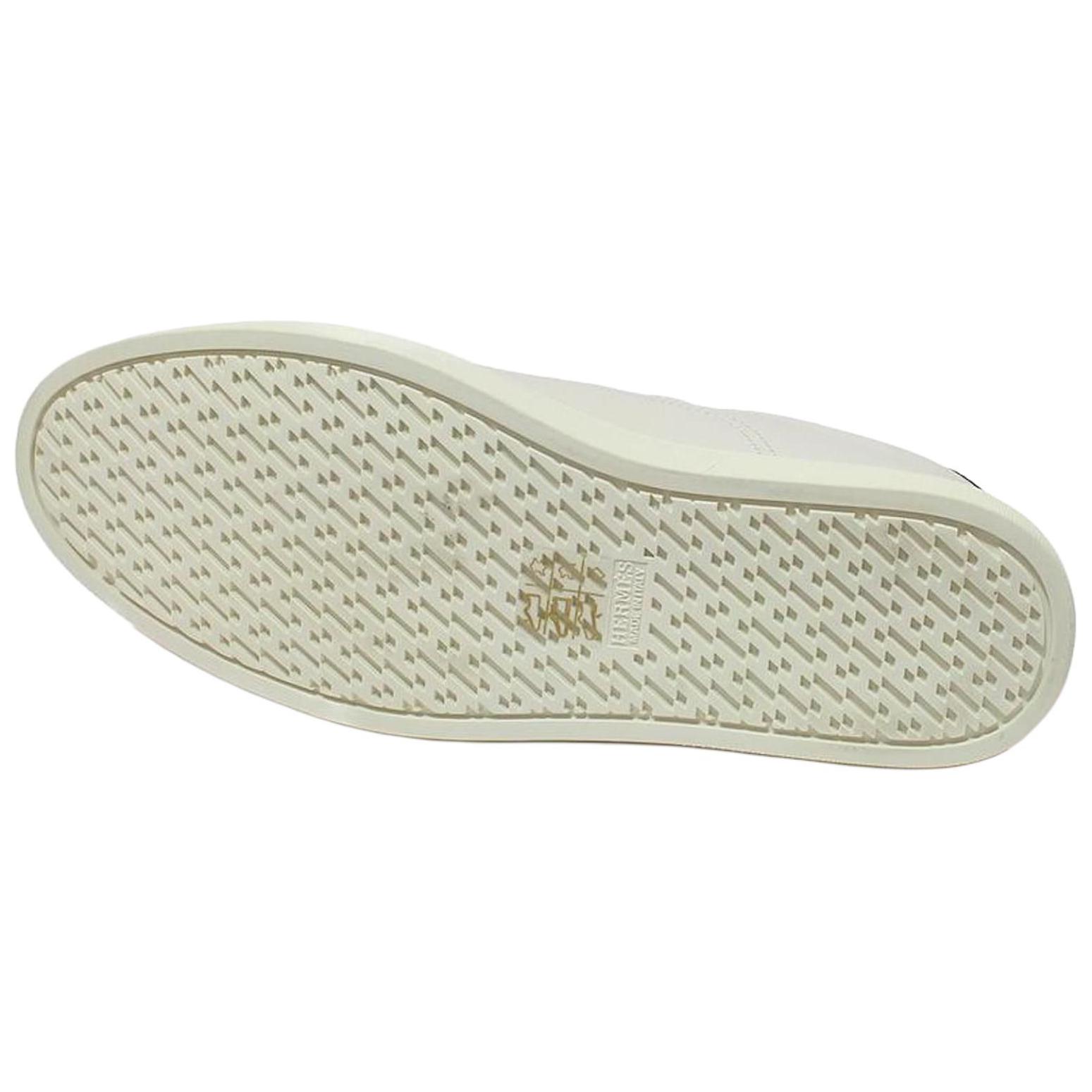 HERMES Low Top Skateboard Shoes Men's Cream White