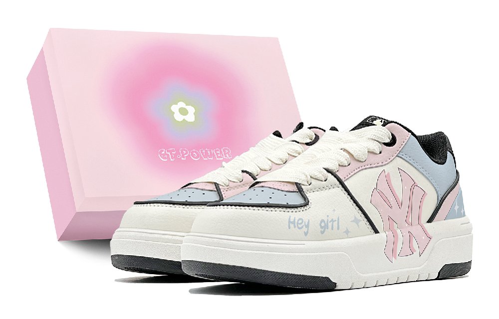 MLB Chunky Liner Skateboard Shoes Unisex Low-Top Pink/Blue/White