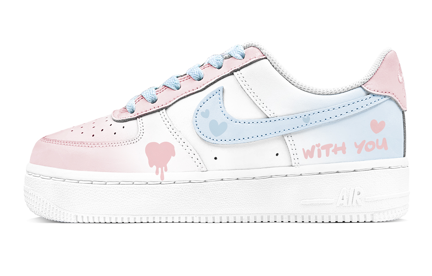 Nike Air Force 1 Air Force 1, Couple's Abrasion Resistant Low top Skateboard Shoes Women's Blue Pink купить в интернет-магазине Yoocart с быстрой доставкой по России.