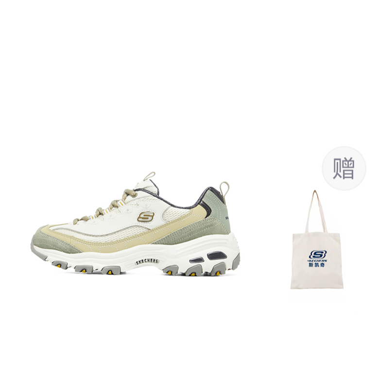 Skechers D'LITES 1.0 Anti-Slip Wear-Resistant Low-Top Casual Shoes Women's Olive Green