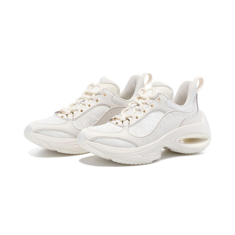 LI NING 1990 Heart Dance Cushioning, Wear Resistant Low top Casual Shoes Women's Ecru купить в интернет-магазине Yoocart с быстрой доставкой по России.