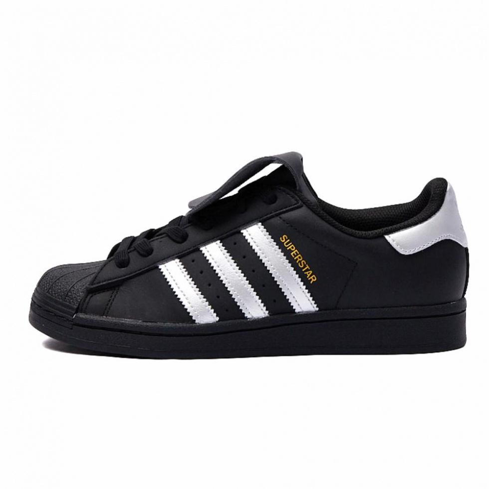 Adidas Originals Superstar Skateboard Shoes Unisex Low-Top Black/Silver