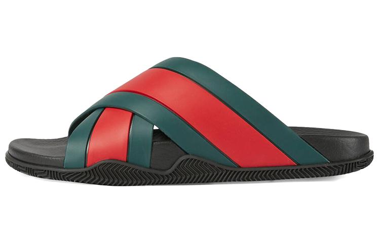 GUCCI Rubber Slides Green Red