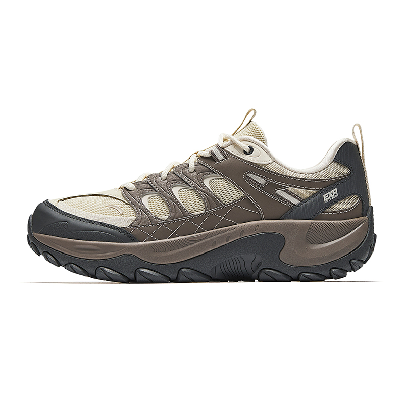 Anta Cushioning And Breathable Low Top Casual Running Shoes Men's Beige Gray