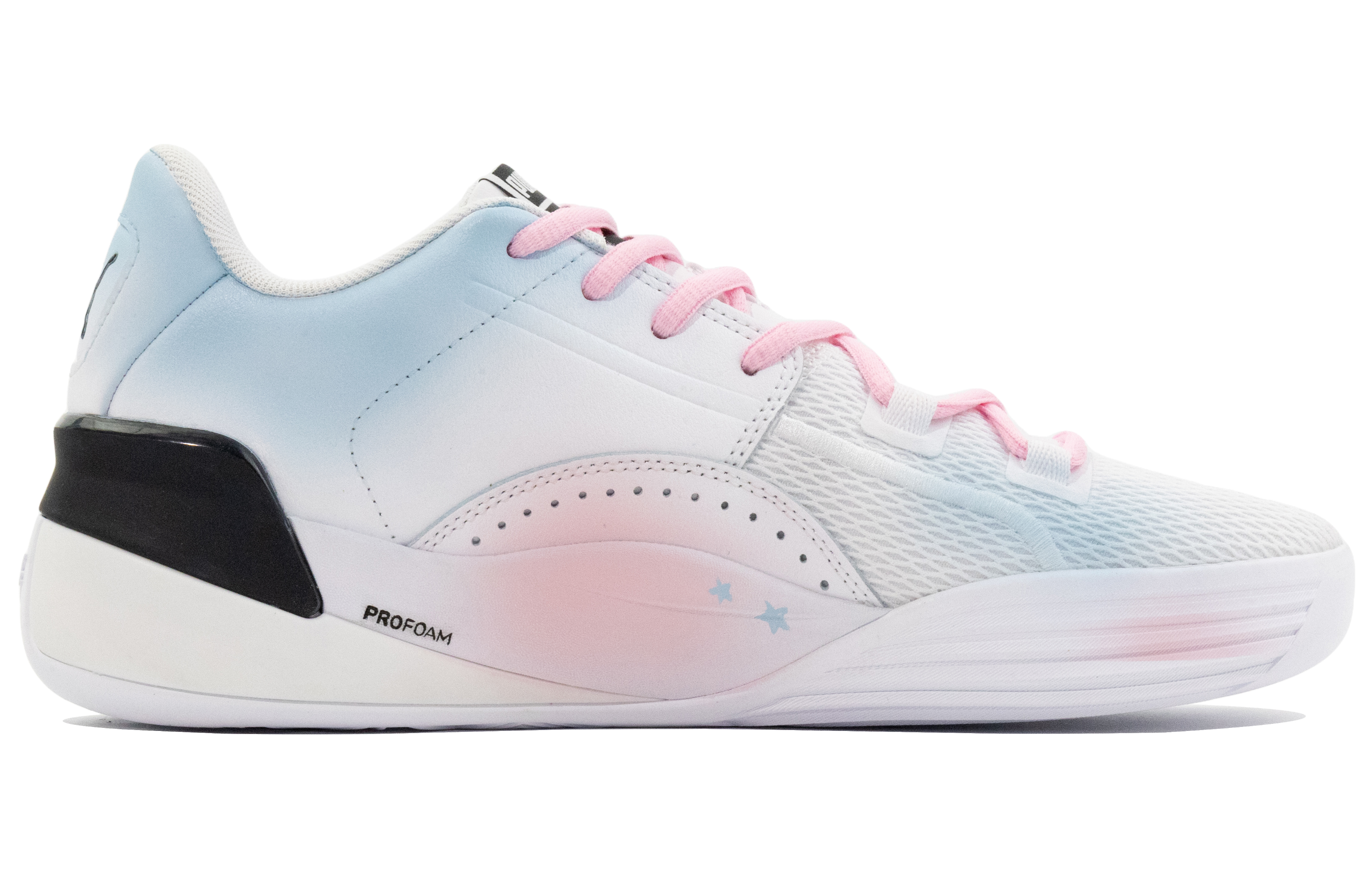 PUMA Clyde Hardwood Team Low Top Basketball Shoes Men's Pink Blue купить в интернет-магазине Yoocart с быстрой доставкой по России.