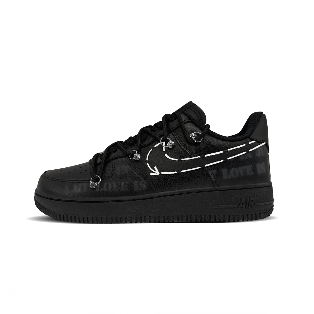 Nike Air Force 1 Password Endgame Abrasion Resistant Low top Skateboard Shoes Men's Black