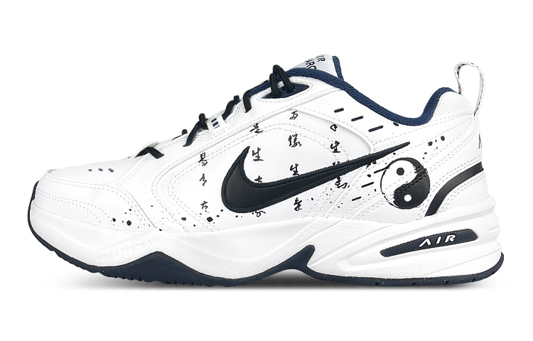 Nike Air Monarch 4 White Navy Low-Top Chunky Sneakers Unisex Black White