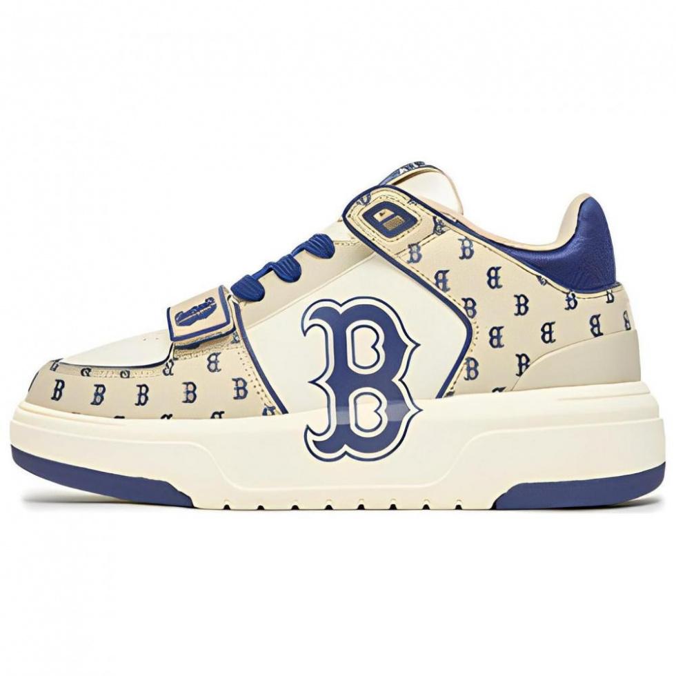 MLB Chunky Liner Basic Mid-Top Skateboard Shoes Unisex Brown White Blue