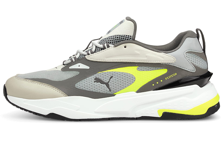 PUMA RS Fast Neon Running Shoes White/Brown/Yellow