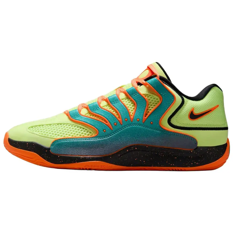 Nike KD 18 Slip Resistant Abrasion Resistant Low top Basketball Shoes Men's Yellow Green