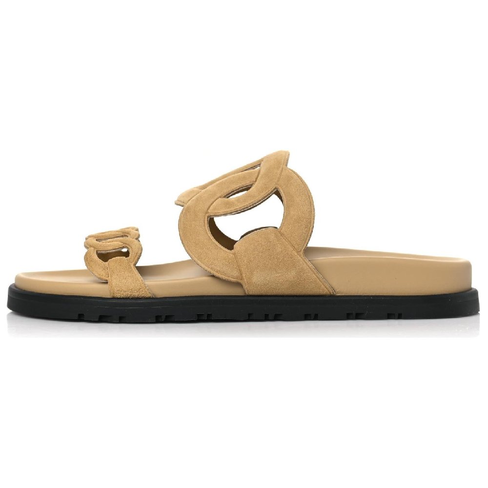 HERMES Extra Slide Slippers Women's Light Brown