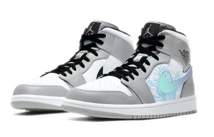 Jordan Air Jordan 1 Cushioning Anti-Slip Wear-Resistant Breathability Mid-Top Vintage Basketball Shoes Men's Smoke Gray купить в интернет-магазине Yoocart с быстрой доставкой по России.