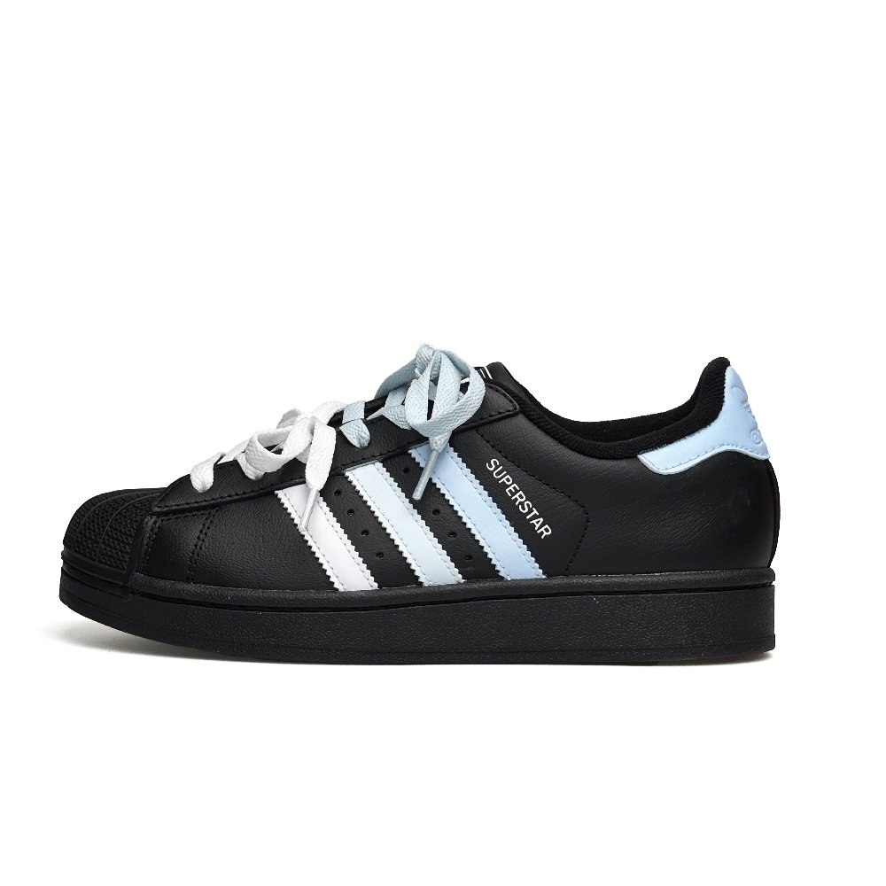 Adidas Originals Superstar 2 Shock Absorbers Low Top Skateboard Shoes Unisex Black Blue