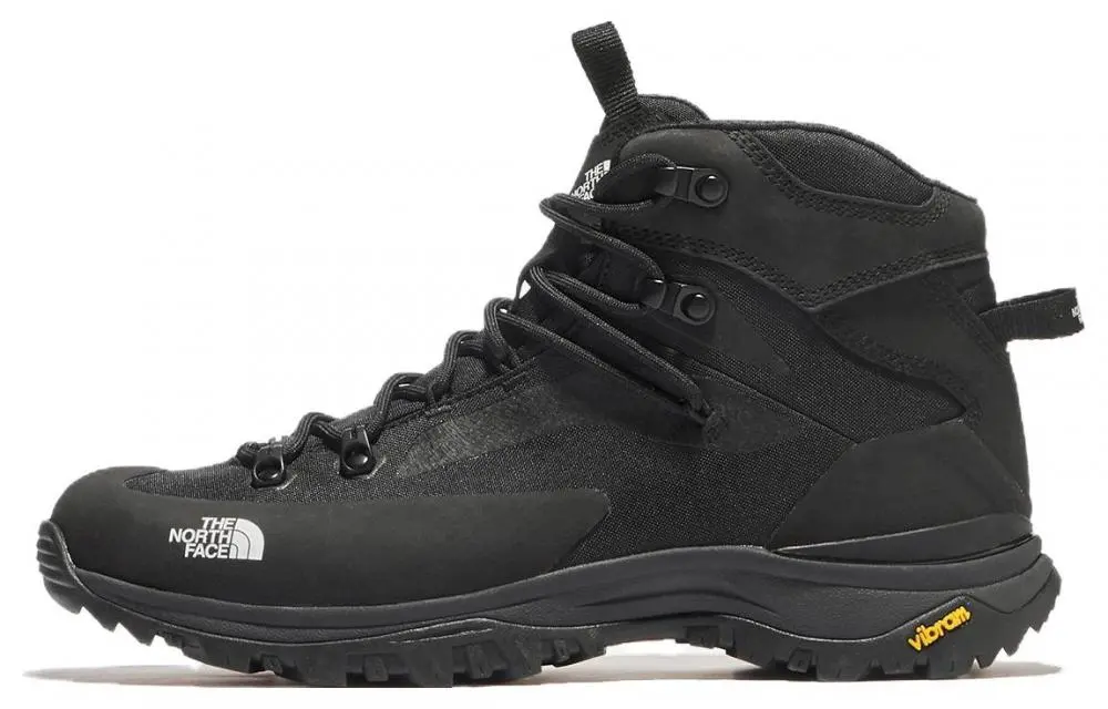 THE NORTH FACE Shock Absorbers Slip Resistant Abrasion Resistant Mid top Outdoor Shoes Men's Black