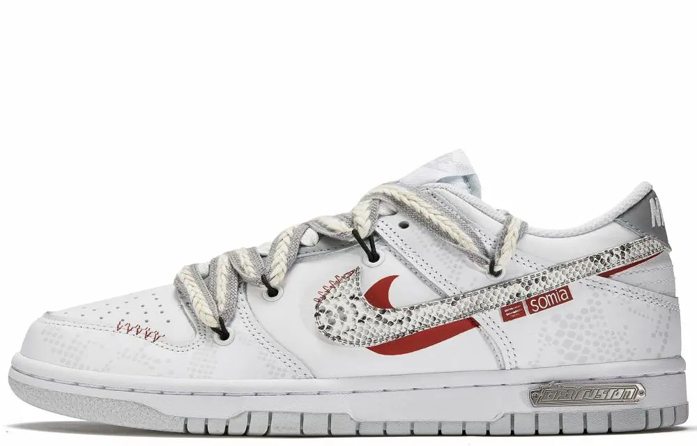 Nike Dunk Skateboard Shoes Men's Low top Red/White