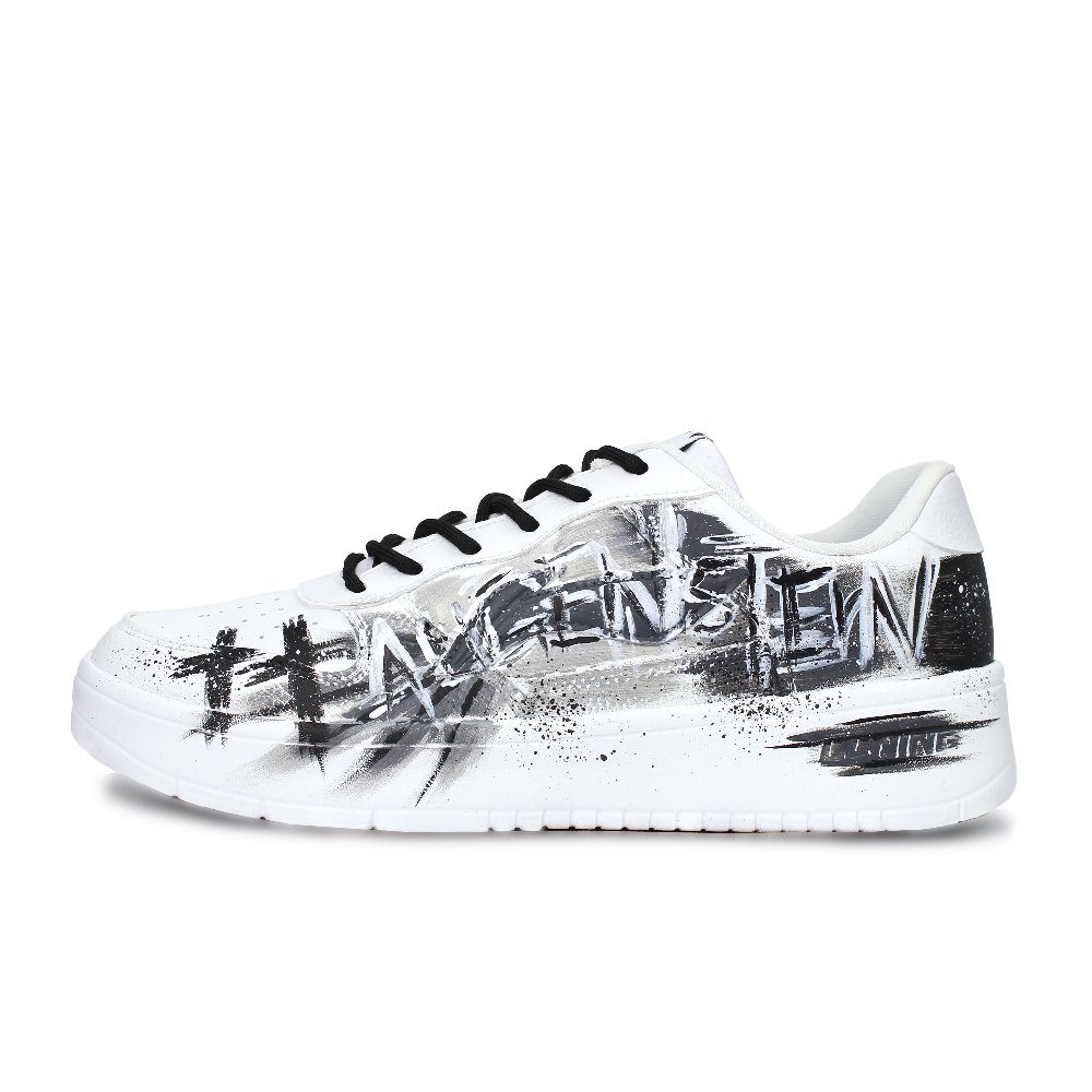 LiNing Pontoon Boats Abrasion Resistant, Lightweight, And Breathable Low Top Skateboard Shoes Unisex White Black Gray