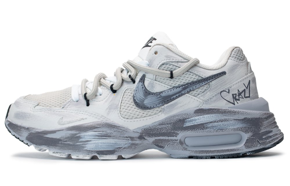 Nike Air Max Fusion Slip-Resistant Low-Top Casual Running Shoes Women's Black White Gray