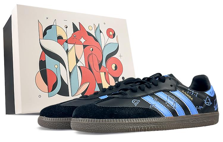 Adidas Originals Samba Slip-Resistant Cushioning Wear-Resistant Low-Top Skateboard Shoes Unisex Haze Blue